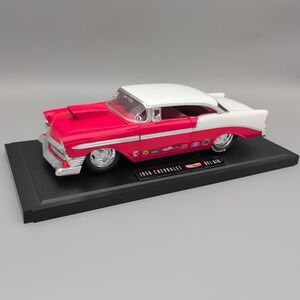 JADA - 1956 Chevy Bel Air / Gasser Drag Car - Red & White 1/18 - Diecast Car